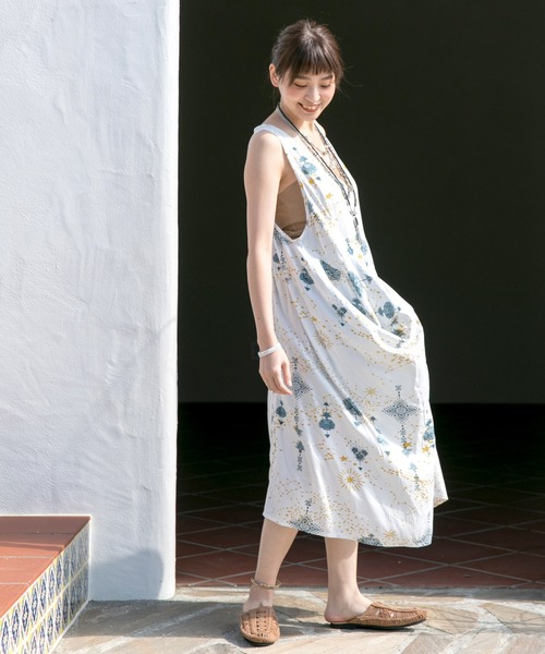 チャイハネ（チャイハネ）の「【チャイハネ】セイリスノースリーブワンピース（ワンピース・レディース・ホワイト/パープル/ネイビー・FREE）」の17枚目の写真