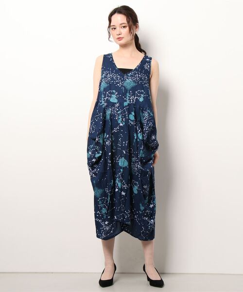 チャイハネ（チャイハネ）の「【チャイハネ】セイリスノースリーブワンピース（ワンピース・レディース・ホワイト/パープル/ネイビー・FREE）」の4枚目の写真