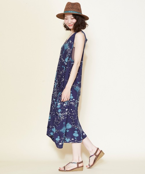 チャイハネ（チャイハネ）の「【チャイハネ】セイリスノースリーブワンピース（ワンピース・レディース・ホワイト/パープル/ネイビー・FREE）」の6枚目の写真