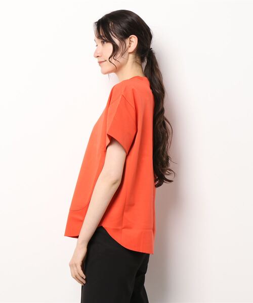Lui's（ルイス）の「裾切替Tシャツ（Tシャツ/カットソー・レディース・オフホワイト/ブラック/ブルー系その他/オレンジ・FREE）」の6枚目の写真