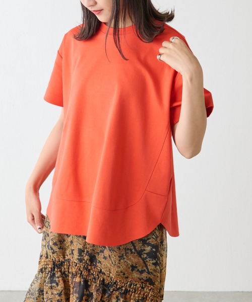 Lui's（ルイス）の「裾切替Tシャツ（Tシャツ/カットソー・レディース・オフホワイト/ブラック/ブルー系その他/オレンジ・FREE）」の15枚目の写真