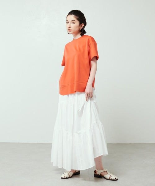 Lui's（ルイス）の「裾切替Tシャツ（Tシャツ/カットソー・レディース・オフホワイト/ブラック/ブルー系その他/オレンジ・FREE）」の22枚目の写真