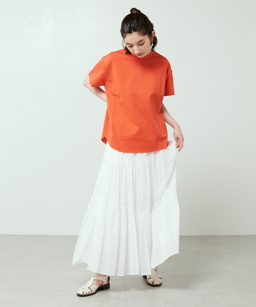 Lui's（ルイス）の「裾切替Tシャツ（Tシャツ/カットソー・レディース・オフホワイト/ブラック/ブルー系その他/オレンジ・FREE）」の21枚目の写真