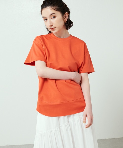 Lui's（ルイス）の「裾切替Tシャツ（Tシャツ/カットソー・レディース・オフホワイト/ブラック/ブルー系その他/オレンジ・FREE）」の20枚目の写真