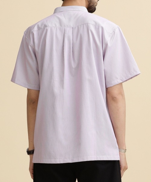 NANO universe（ナノユニバース）の「LB.04/T/Cストライプバンドカラーシャツ（シャツ/ブラウス・メンズ・ブラック/パープル/ブルー・M/L/XL/S）」の19枚目の写真