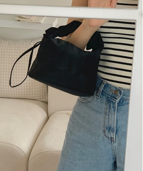 cream creme（クリームクレーム）の「シャーリング ストリング ミニ トッドバック（トートバッグ・レディース・ブラック/パープル/ピンク/イエロー/ブルー/アイボリー・FREE）」の11枚目の写真