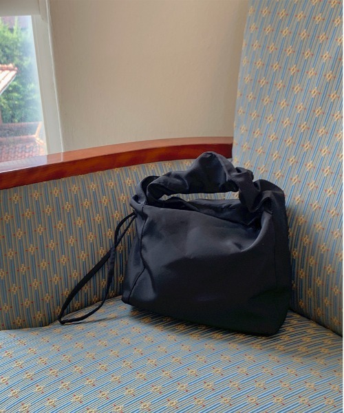 cream creme（クリームクレーム）の「シャーリング ストリング ミニ トッドバック（トートバッグ・レディース・ブラック/パープル/ピンク/イエロー/ブルー/アイボリー・FREE）」の12枚目の写真