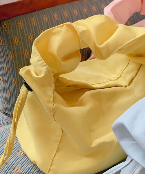 cream creme（クリームクレーム）の「シャーリング ストリング ミニ トッドバック（トートバッグ・レディース・ブラック/パープル/ピンク/イエロー/ブルー/アイボリー・FREE）」の17枚目の写真