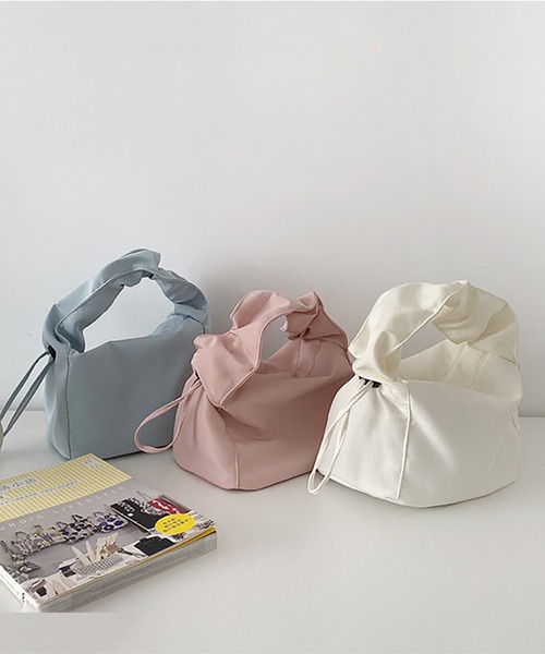 cream creme（クリームクレーム）の「シャーリング ストリング ミニ トッドバック（トートバッグ・レディース・ブラック/パープル/ピンク/イエロー/ブルー/アイボリー・FREE）」の21枚目の写真