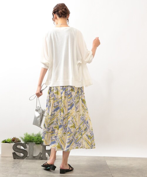 DRESKIP（ドレスキップ）の「◆【洗える】Vネックドルマンカーディガン（カーディガン/ボレロ・レディース・ブラック/オフホワイト/オレンジ/グリーン・02/03）」の15枚目の写真