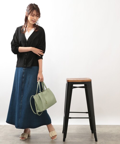 DRESKIP（ドレスキップ）の「◆【洗える】Vネックドルマンカーディガン（カーディガン/ボレロ・レディース・ブラック/オフホワイト/オレンジ/グリーン・02/03）」の20枚目の写真