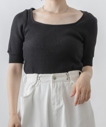 mebole（メボレ）の「スクエアネックパフスリーブトップス（ニット/セーター）」