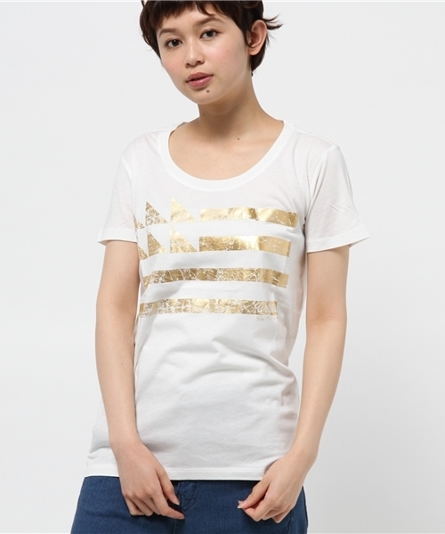 HELIOPOLE(エリオポール)の「【WEB限定】WOOLRICH デザインプリントハーフスリーブカットソー(Tシャツ/カットソー・レディース・ホワイト/グレー/グレー系その他・SMALL)」の2枚目の写真