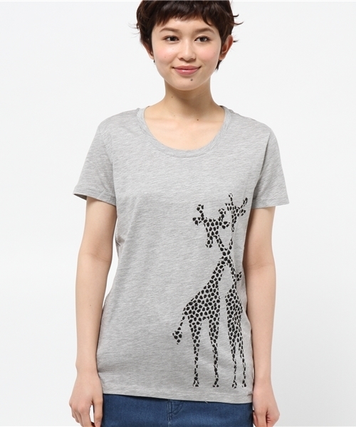HELIOPOLE(エリオポール)の「【WEB限定】WOOLRICH デザインプリントハーフスリーブカットソー(Tシャツ/カットソー・レディース・ホワイト/グレー/グレー系その他・SMALL)」の4枚目の写真