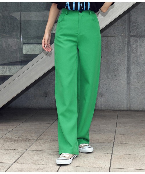 ANAP（アナップ）の「ワイドシルエットスラックス（スラックス・レディース・ベージュ/グリーン/ダークグレー/ブラック/アイボリー・FREE）」の5枚目の写真