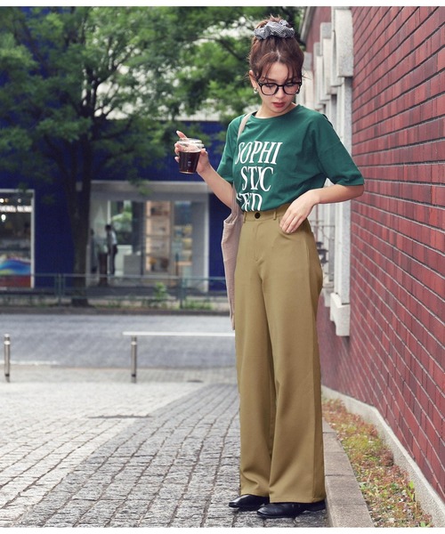 ANAP（アナップ）の「ワイドシルエットスラックス（スラックス・レディース・ベージュ/グリーン/ダークグレー/ブラック/アイボリー・FREE）」の18枚目の写真