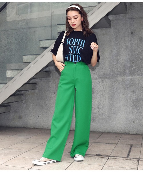 ANAP（アナップ）の「ワイドシルエットスラックス（スラックス・レディース・ベージュ/グリーン/ダークグレー/ブラック/アイボリー・FREE）」の15枚目の写真