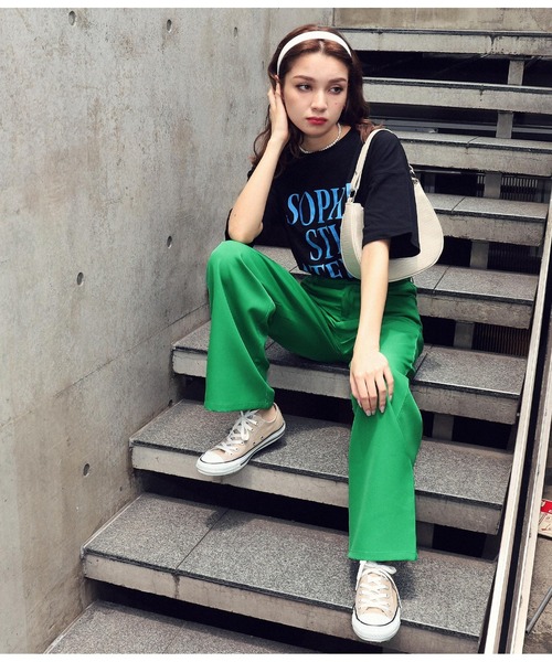 ANAP（アナップ）の「ワイドシルエットスラックス（スラックス・レディース・ベージュ/グリーン/ダークグレー/ブラック/アイボリー・FREE）」の11枚目の写真