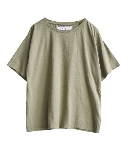 apartment department(アパートメントデパートメント)の「サスティナブルコットン クルーネックTシャツ(Tシャツ/カットソー・レディース・ネイビー/ライトベージュ/ライトカーキ・M)」の10枚目の写真