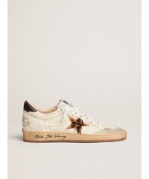 GOLDEN GOOSE Ball Star sneakers white leather-leopard print pony skin star-black leather heel tab