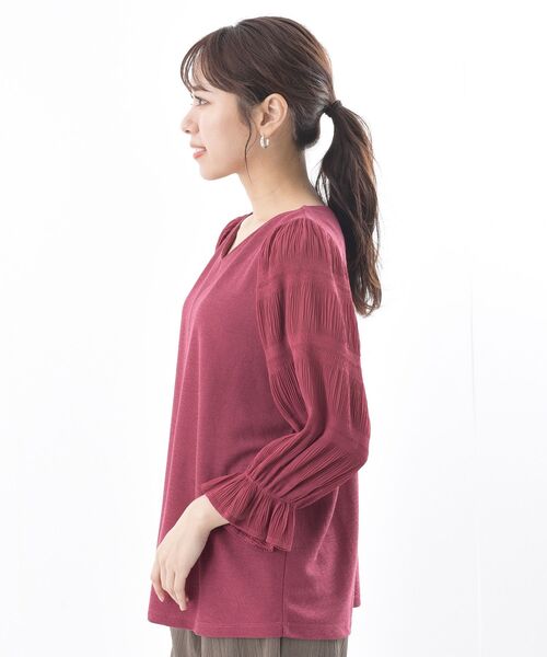rps(アールピーエス)の「マジョリカプリーツ袖カットプルオーバー(Tシャツ/カットソー・レディース・ブラック/グリーン/ピンク系その他・フリー)」の7枚目の写真