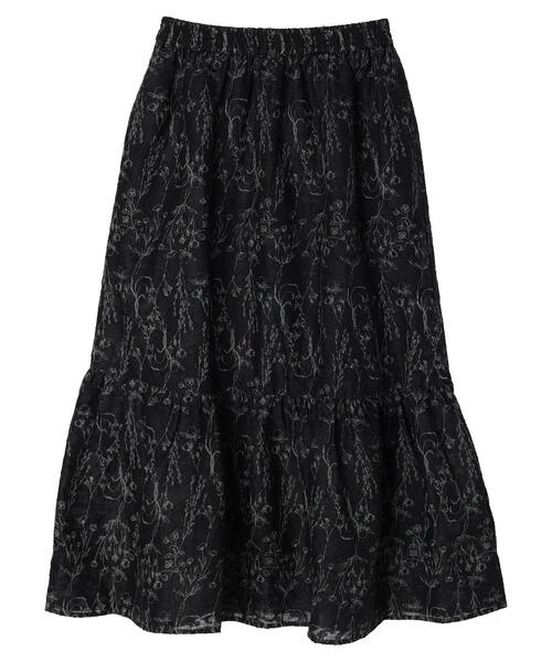 Green　Parks（グリーンパークス）の「ジャガードロングスカート（スカート・レディース・カーキ/ブラック・FREE）」の19枚目の写真