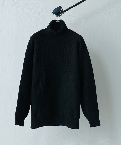 Lui's(ルイス)の「アーガイル柄タートルニット(ニット/セーター・メンズ・アイボリー/ブラック/グリーン/オレンジ・SMALL/MEDIUM)」の22枚目の写真