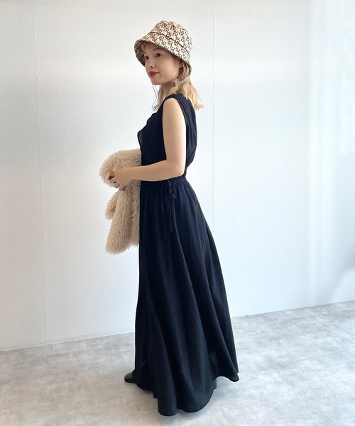 w closet（ダブルクローゼット）の「モノグラムバケットハット（ハット・レディース・ブラック/ベージュ・FREE）」の3枚目の写真