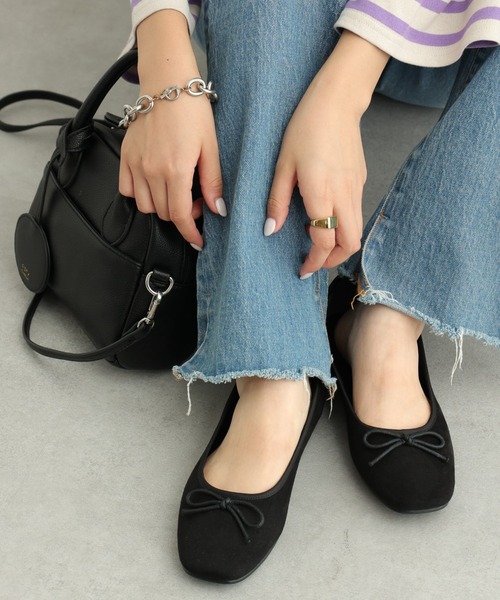 CIAOPANIC TYPY(チャオパニックティピー)の「スクエアトゥバレエシューズ(バレエシューズ・レディース・ブラック/ベージュ/ブラウン/シルバー/オレンジ・37/38/39/36)」の2枚目の写真