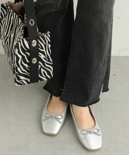 CIAOPANIC TYPY(チャオパニックティピー)の「スクエアトゥバレエシューズ(バレエシューズ・レディース・ブラック/ベージュ/ブラウン/シルバー/オレンジ・37/38/39/36)」の10枚目の写真