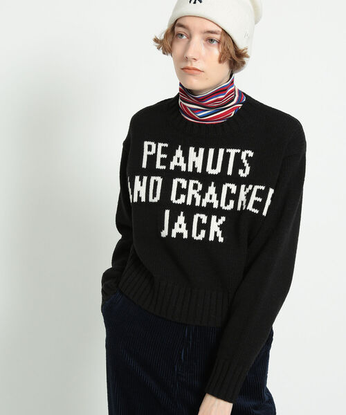 BEAMS BOY（ビームスボーイ）の「BEAMS BOY / ボーイ ロゴ ジャカード クルー ニット（ニット/セーター・レディース・ブラック/ホワイト系その他7・ONE SIZE）」の13枚目の写真