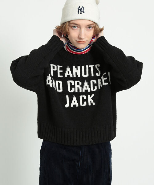 BEAMS BOY（ビームスボーイ）の「BEAMS BOY / ボーイ ロゴ ジャカード クルー ニット（ニット/セーター・レディース・ブラック/ホワイト系その他7・ONE SIZE）」の14枚目の写真