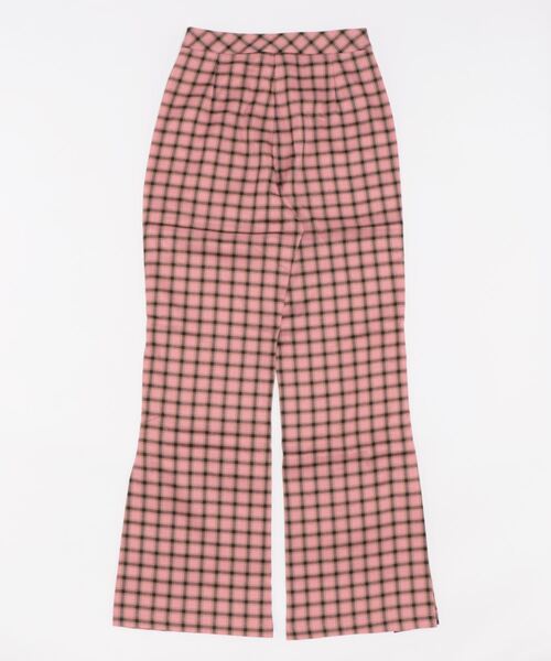 aimoha（アイモハ）の「チェック柄セミフレアスラックス（スラックス・レディース・ピンク・LARGE/X-LARGE/SMALL/MEDIUM）」の3枚目の写真