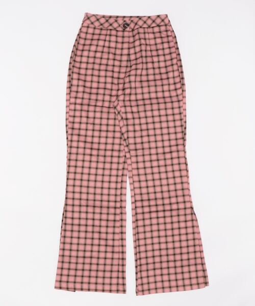 aimoha（アイモハ）の「チェック柄セミフレアスラックス（スラックス・レディース・ピンク・LARGE/X-LARGE/SMALL/MEDIUM）」の4枚目の写真