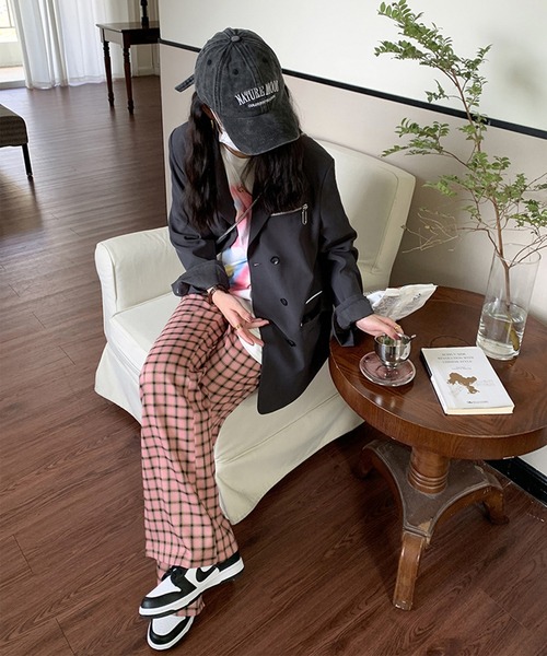 aimoha（アイモハ）の「チェック柄セミフレアスラックス（スラックス・レディース・ピンク・LARGE/X-LARGE/SMALL/MEDIUM）」の19枚目の写真