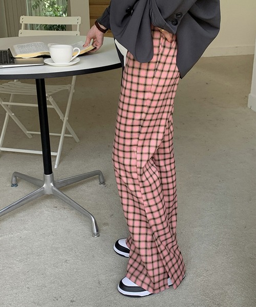 aimoha（アイモハ）の「チェック柄セミフレアスラックス（スラックス・レディース・ピンク・LARGE/X-LARGE/SMALL/MEDIUM）」の21枚目の写真