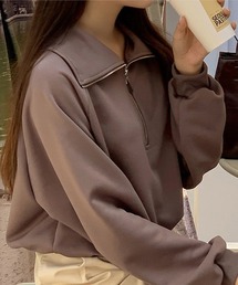 SONA | SONYUNARA ハーフジップアップセミクロップトレーナー(スウェット)