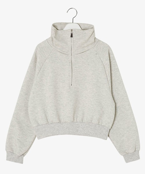 SONA（ソナ）の「SONYUNARA ハーフジップアップセミクロップトレーナー（スウェット・レディース・ブラウン/オートミール・FREE）」の6枚目の写真