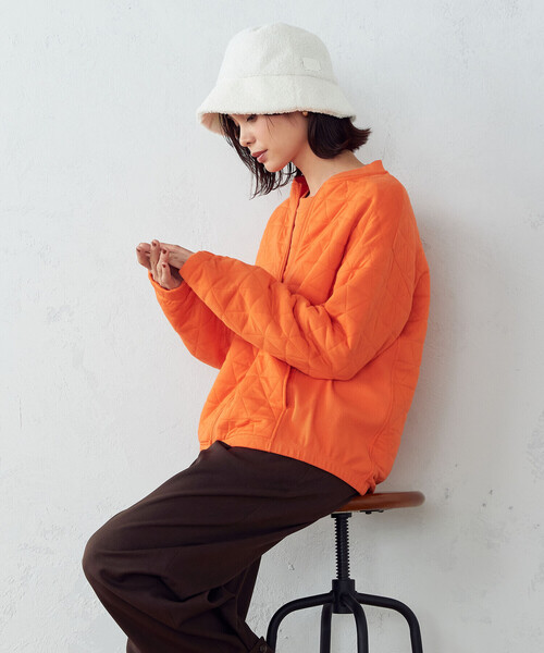 COMME CA ISM(コムサイズム)の「キルティング ブルゾン(ブルゾン・レディース・オレンジ/アイボリー/ブラック・MEDIUM/LARGE)」の1枚目の写真