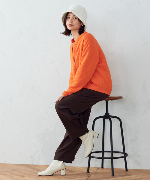 COMME CA ISM(コムサイズム)の「キルティング ブルゾン(ブルゾン・レディース・オレンジ/アイボリー/ブラック・MEDIUM/LARGE)」の4枚目の写真
