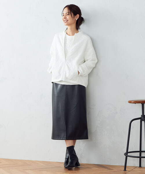 COMME CA ISM(コムサイズム)の「キルティング ブルゾン(ブルゾン・レディース・オレンジ/アイボリー/ブラック・MEDIUM/LARGE)」の9枚目の写真