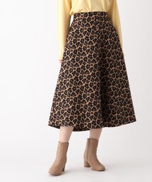 OPAQUE.CLIP | レオパードジャカード フレアスカート(スカート)