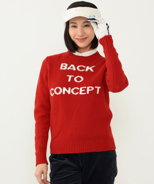 WOMEN〉BEAMS GOLF PURPLE LABEL / ラムウール レタード ニット