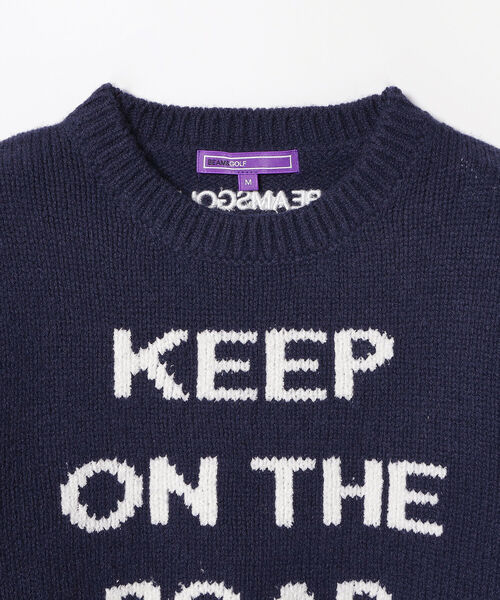WOMEN〉BEAMS GOLF PURPLE LABEL / ラムウール レタード ニット
