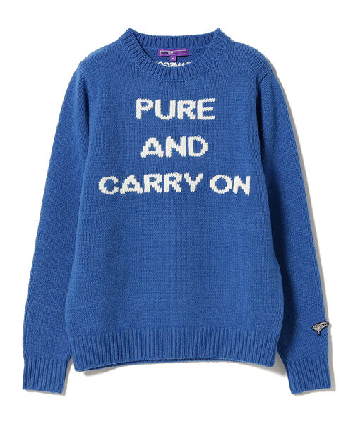 WOMEN〉BEAMS GOLF PURPLE LABEL / ラムウール レタード ニット