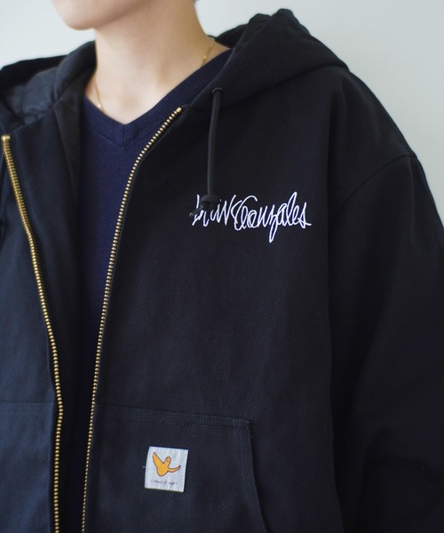 （What it isNt）ART BY MARKGONZALES（ワットイットイズント）の「＜ 当店限定・別注アイテム ＞ 【（What it isNt）ART BY MARKGONZALES / (ワットイットイズント) アートバイ マークゴンザレス 】 裏地キルティング コットンキャンバス ブルゾン（その他アウター・メンズ・ブラウン/ネイビー/ブラック・M/XL/L）」の4枚目の写真