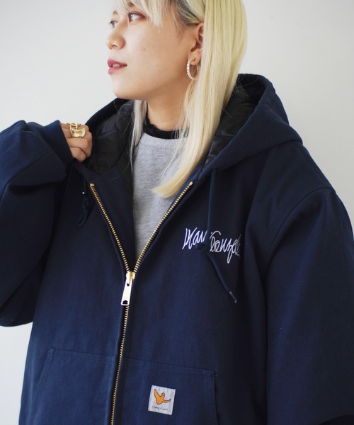 （What it isNt）ART BY MARKGONZALES（ワットイットイズント）の「＜ 当店限定・別注アイテム ＞ 【（What it isNt）ART BY MARKGONZALES / (ワットイットイズント) アートバイ マークゴンザレス 】 裏地キルティング コットンキャンバス ブルゾン（その他アウター・メンズ・ブラウン/ネイビー/ブラック・M/XL/L）」の9枚目の写真