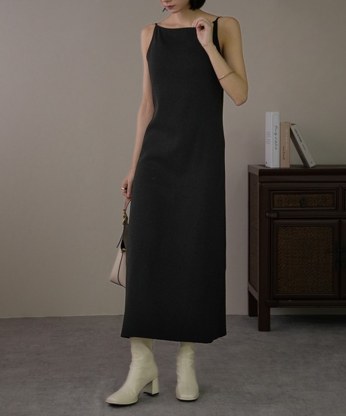 IAMUSE（アイアミューズ）の「バックオープンキャミワンピース S0804【IAMUSE】（ワンピース・レディース・ブラック・FREE）」の2枚目の写真