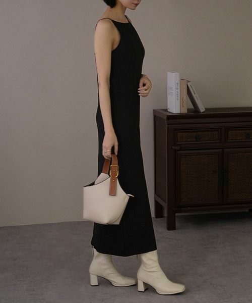 IAMUSE（アイアミューズ）の「バックオープンキャミワンピース S0804【IAMUSE】（ワンピース・レディース・ブラック・FREE）」の7枚目の写真