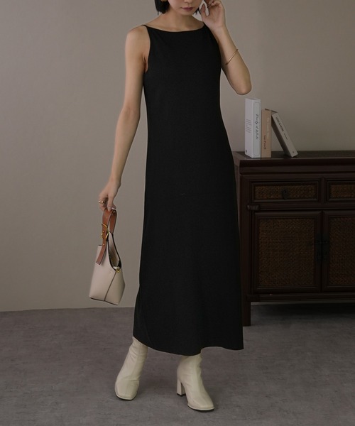 IAMUSE（アイアミューズ）の「バックオープンキャミワンピース S0804【IAMUSE】（ワンピース・レディース・ブラック・FREE）」の8枚目の写真